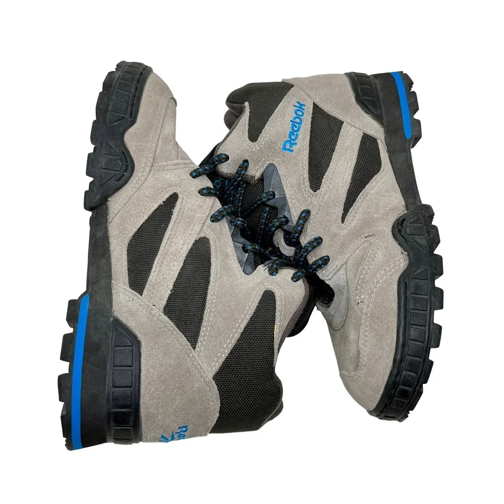 Vintage Reebok RA 308 WFC Men's 7 Grey Blue Suede Trail Hiking Boots Retro 90s